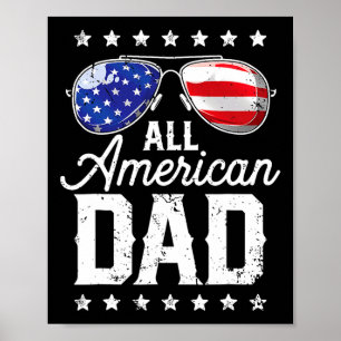 All American Dad 4 juli Vaderdag Zonnebril Poster