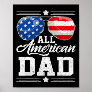 All American Dad 4 juli Vaderdag Zonnebril Poster