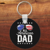 All American Dad 4 juli Vaderdag Zonnebril Sleutelhanger (Voorkant)