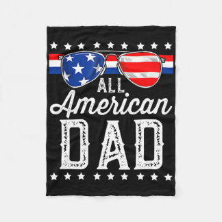 All American Dad 4 juli Vaderdag Zonnebrillen  Fleece Deken