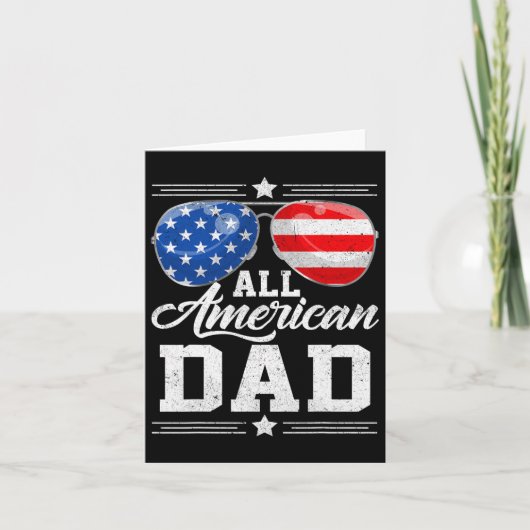 All American Dad 4e Juli Vaderdag Zonnebrillen Kaart (Voorkant)