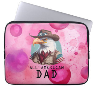 All American Dad 4th van juli Bald Eagle USA Vlag Laptop Sleeve