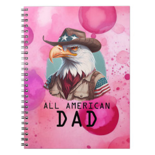 All American Dad 4th van juli Bald Eagle USA Vlag Notitieboek
