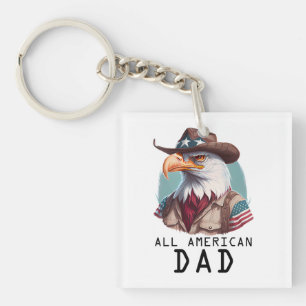 All American Dad 4th van juli Bald Eagle USA Vlag Sleutelhanger
