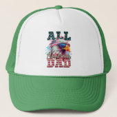 All American Dad 4th van juli Bald Eagle USA Vlag Trucker Pet (Voorkant)