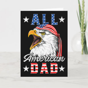All American Dad Eagle 4 juli Vaderdag Mannen Kaart