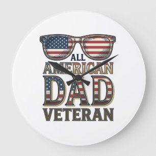 All American Dad Veteranen Patriottische Zonnebril Grote Klok