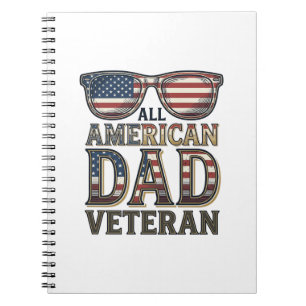 All American Dad Veteranen Patriottische Zonnebril Notitieboek
