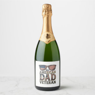 All American Dad Veteranen Patriottische Zonnebril Sparkling Wijnetiket