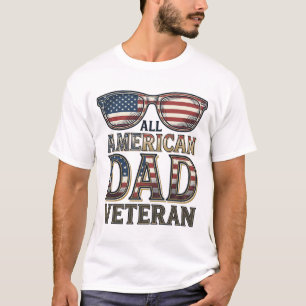 All American Dad Veteranen Patriottische Zonnebril T-shirt