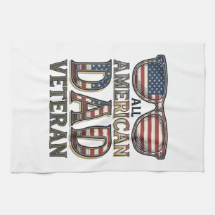 All American Dad Veteranen Patriottische Zonnebril Theedoek