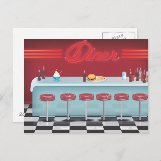  All American Diner Briefkaart (Voorkant / Achterkant)