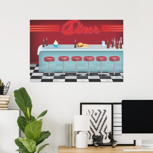  All American Diner Poster (Thuiskantoor)