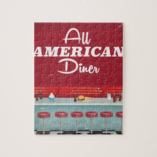 All American Diner Retro Poster Legpuzzel (Verticaal)