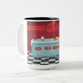  All American Diner Tweekleurige Koffiemok (Voorkant links)