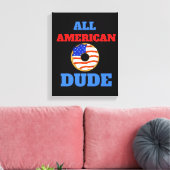 ALL AMERICAN DUDE CANVAS AFDRUK (Insitu (Woonkamer))
