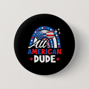 All American Dude Funny 4th of July beroemd gemaak Ronde Button 5,7 Cm