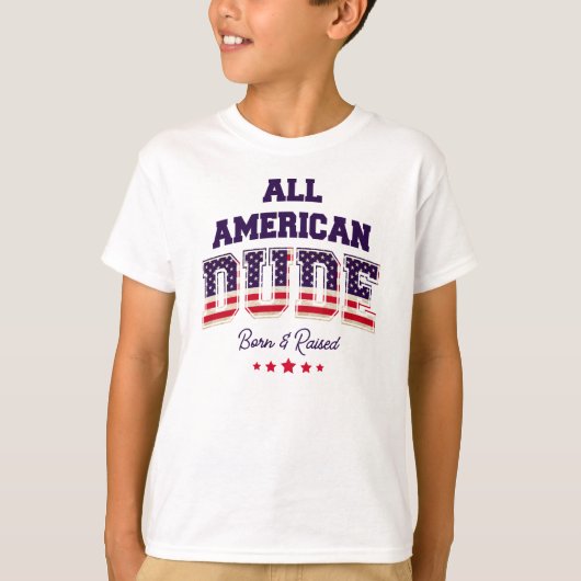 All American Dude Patriotic 4 juli T-shirt (Voorkant)