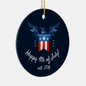 All American Eagle & Flag Patriottisch Keramisch Ornament (Rechts)