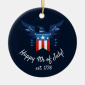 All American Eagle & Flag Patriottisch Keramisch Ornament (Voorkant)