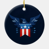 All American Eagle & Flag Patriottisch Keramisch Ornament (Achterkant)