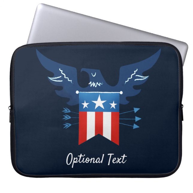 All American Eagle & Flag Patriottisch Laptop Sleeve (Voorkant)