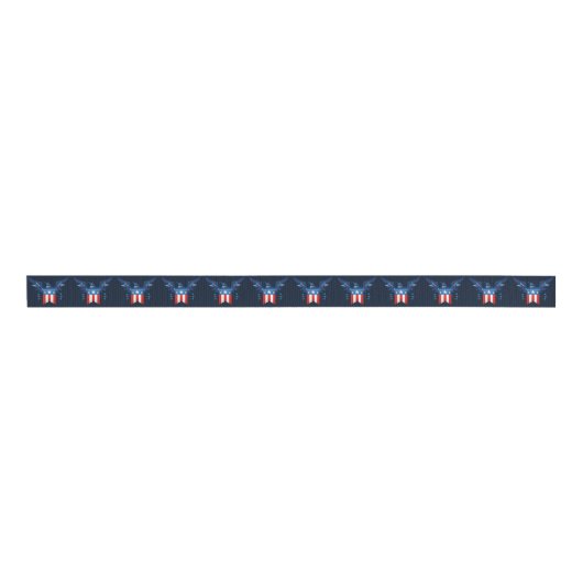 All American Eagle & Flag Patriottische Grosgrain Grosgrain Lint (Voorkant)