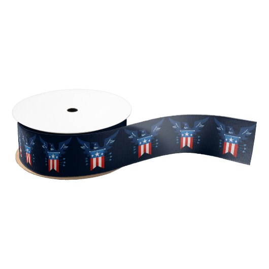 All American Eagle & Flag Patriottische Grosgrain Lint (Spoel)
