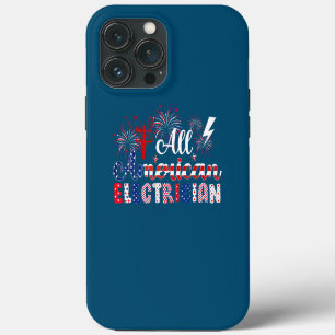All American Elektricien Amerikaanse Vlag Vuurwerk iPhone 13 Pro Max Hoesje