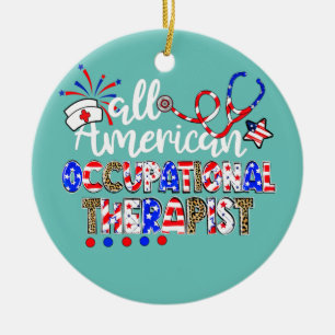 All American Ergotherapeut Messy Bun 4e Keramisch Ornament