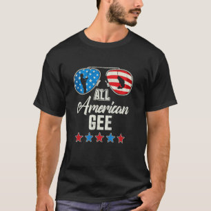 All American Fishing Gee 4 juli Amerikaanse vlag z T-shirt