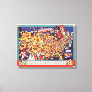 All-American  Football Map Canvas Afdruk