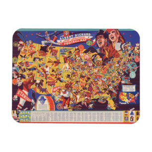 All-American Football Map Magneet