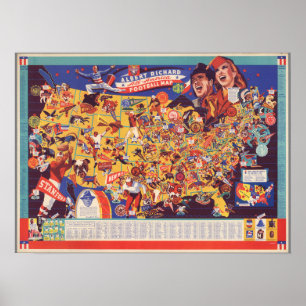 All-American  Football Map Poster