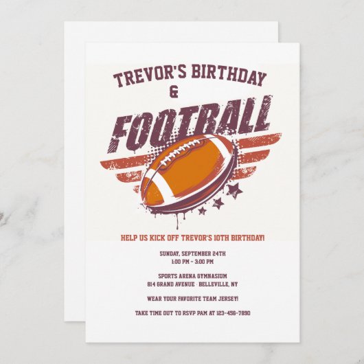 All American Football Uitnodiging (Voorkant / Achterkant)