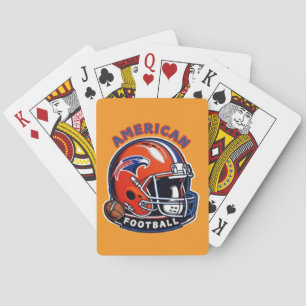 All-American Game Day Sfeer – Vintage Helm Stijl Pokerkaarten
