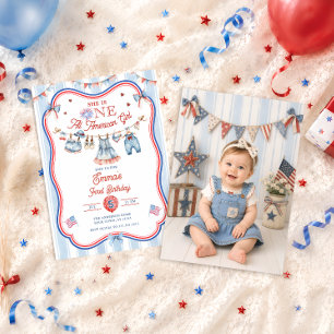 All American Girl 1e verjaardagsfoto Kaart