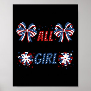 All American Girl 4 juli Coquette Bows Amerikaans Poster