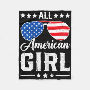 All American Girl 4 juli grappig patriottisch Amer Fleece Deken