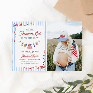 All American Girl 4th July Baby Shower Foto Kaart