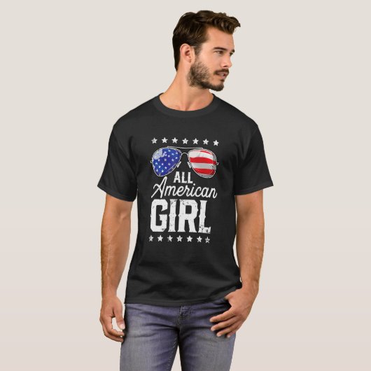 All American Girl 4th Of July Family Matching Sung T-shirt (Voorkant volledig)
