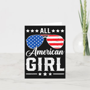All American Girl 4th of July Grappig Patriottisch Kaart