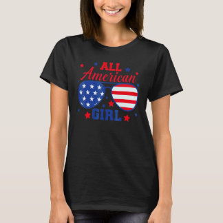 All American Girl 4th Of July Meisjes Kinderzonneb T-shirt