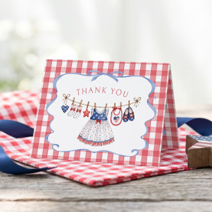 All American Girl Baby Shower Bedankkaart