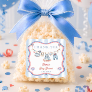All American Girl Baby Shower Dank Je Vierkante Sticker