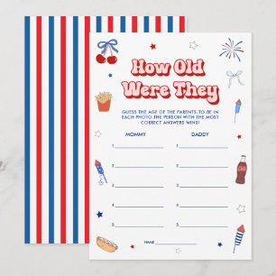 All American Girl Baby Shower Raad de Leeftijd Spe Kaart