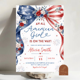 All American Girl Baby Shower Uitnodiging