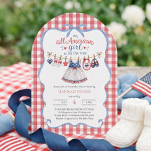 All American Girl Baby Shower Uitnodiging