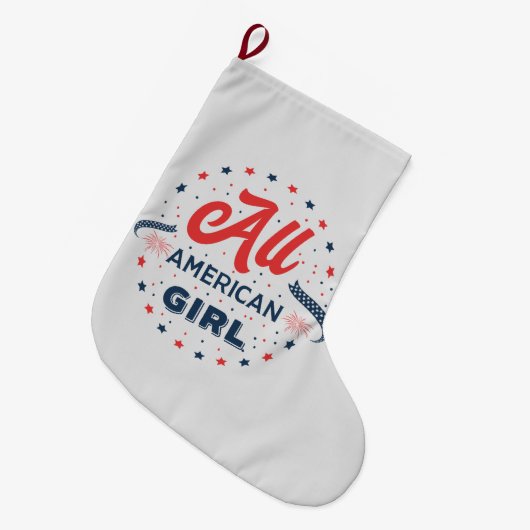 All American Girl Badge Grote Kerstsok (Voorkant (Hangend))