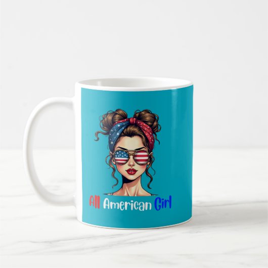 All American Girl Patriotic Coffee Koffiemok (Links)